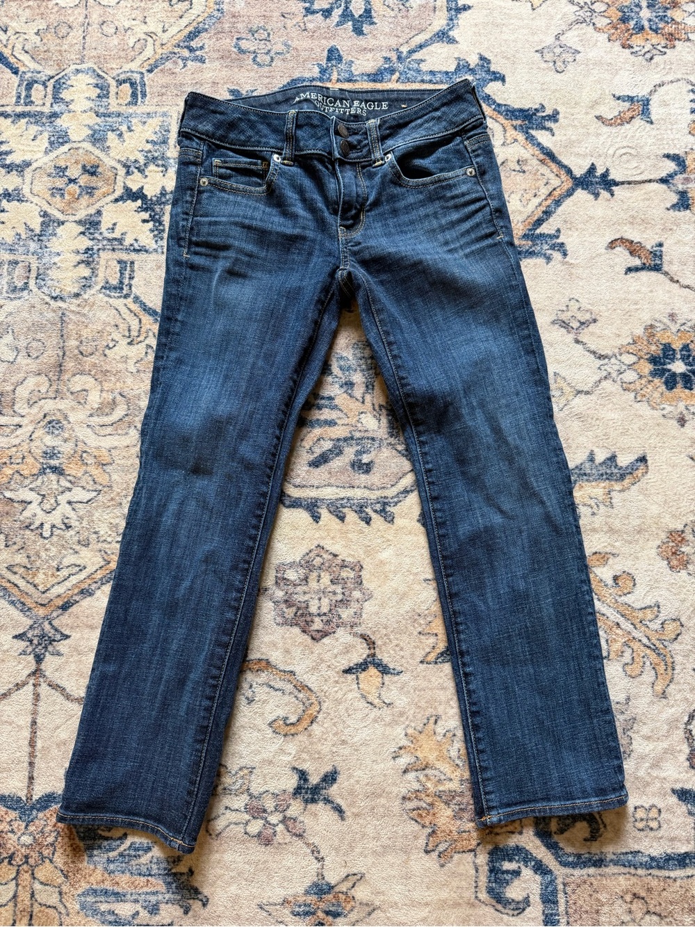 American Eagle Outfitters Women’s Dark Indigo Straight Leg Jeans